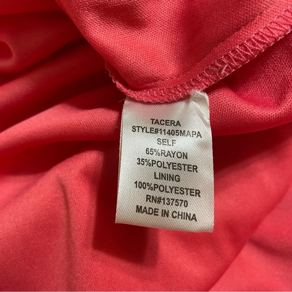 Tacera Pink A-Line Midi Skirt Tiered Resort - Picture 4 of 7